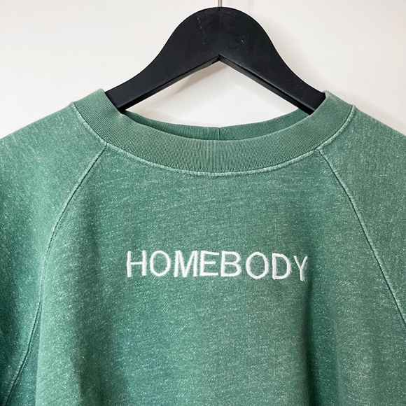 Embroidered Green GAP Cropped Sweatshirt - Picture 1 of 5